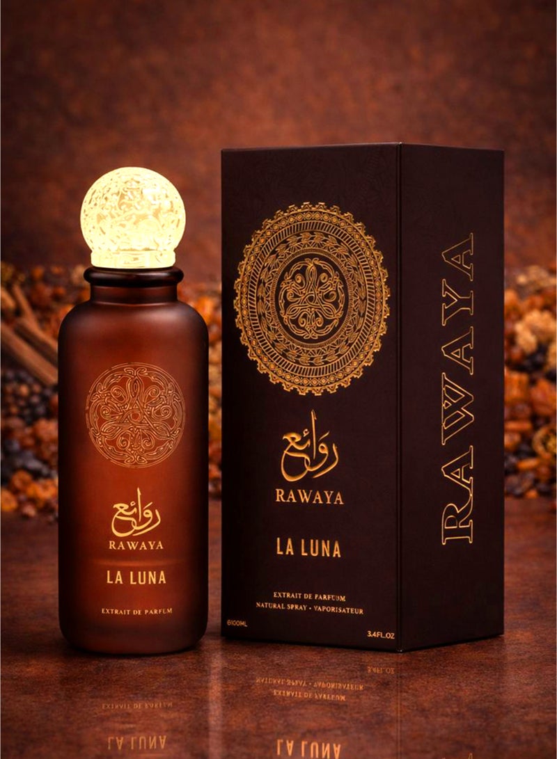 OUDI Sweet Amber Perfume Oudi Rawaya La Luna Eau De Parfum 100ml | Luxury Unisex Perfume with Amber, Woody, Caramel & Warm Spicy Notes | Long Lasting Perfume for Men & Women - Image 5